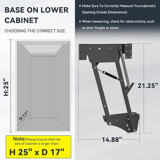 Appliances & Mixer Lift for Cabinet, Mixer Lift With Locking Mechanism, Bearing Capacity up to 45 Lbs, Mixer Shelf Lift with Soft Closing Function for Small Kitchen Appliances，Such as Mixer