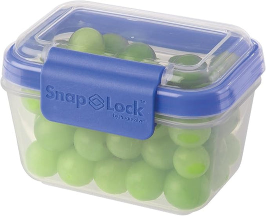 2-Cup Storage Container - Blue, SNL-1007B Easy-To-Open, Leak-Proof Silicone Seal, Snap-Off Lid, Stackable, BPA FREE