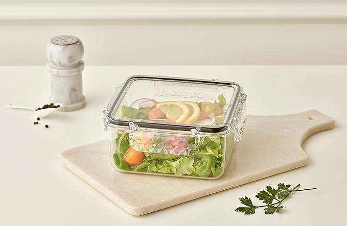 Airtight Food Storage Container with Lid (50.7oz) Leak-Proof Lunch Box | BPA-Free | Meal Prep | Microwave, Freezer and Dishwasher Safe | Kitchen Fridge Organizer Boxes | Fresher Food