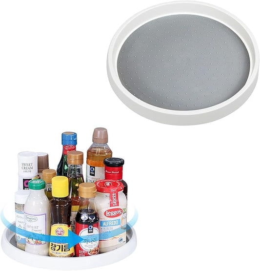 1 Pack Lazy Susan Organizer for Cabinet, Upgraded 10" Clear Lazy Susan Turntable, Rotating Lazy Susan Spice Storage for Kitchen, Pantry, Refrigerator, Bathroom, Table
