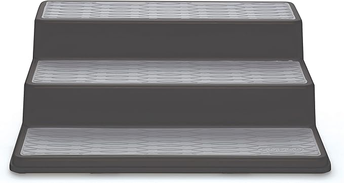 Copco Non-Skid 3-Tier Spice Pantry Kitchen Cabinet Organizer, 10-Inch, Charcoal