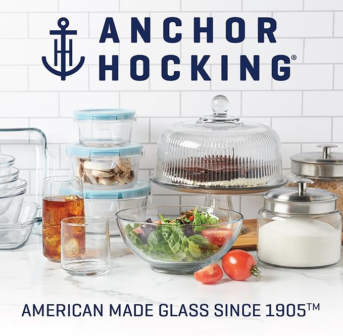 Anchor Hocking Heritage Hill 3 Quart Glass Jar with Lid, Set of 2