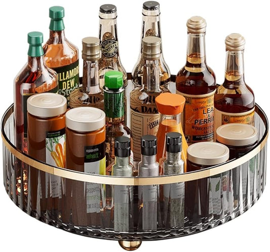 Clear Lazy Susan Pantry Organizers and Storage, 11” Turntable Organizer, Rotating Storage Rack for for Kitchen, Pantry,Cabinet, Dining Table,Fridge,Countertop,Vanity,Food Storage