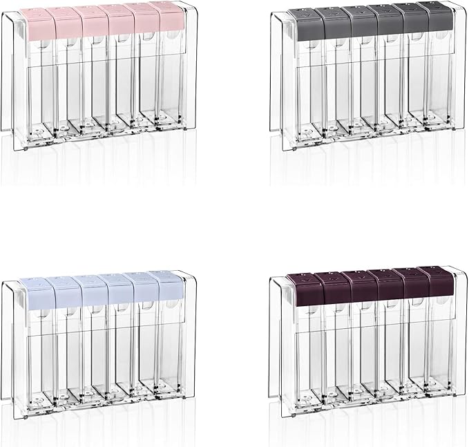 Glittering Bazaar Spice Shaker Jars Seasoning Box, Plastic Dispenser, Condiment Storage Container with Tray for Salt Sugar - Barbecue Box Racks -Transparent Grey Color, Set of 6