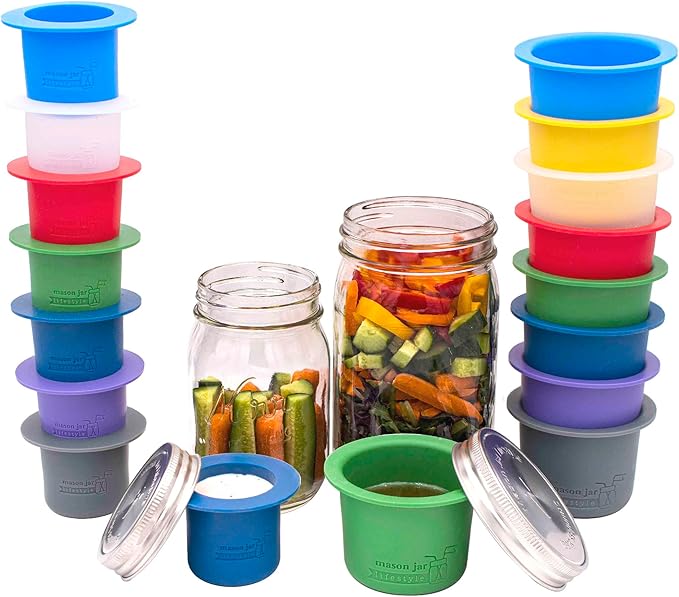 Mason Jar Lifestyle Divider Cup For Salads, Dips, and Snacks. Plastic Free Bento Lunch Container(Ultra Violet, Wide Mouth)