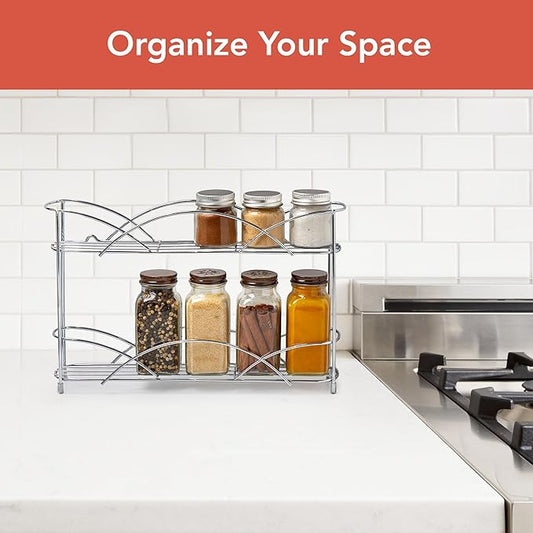 Spectrum Diversified Countertop 2-Tier Spice Rack, Chrome