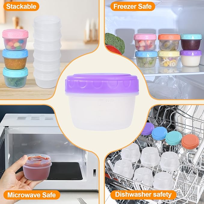 12 Pack Salad Dressing Containers To Go 2.7 oz Small Condiment with Lids Reusable Bpa-Free Leakproof Dipping Sauce Cups for Snack,Kitchen Storage,Camping,Travel