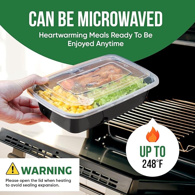 Meal Prep Containers Reusable - 38oz 30 Pack Meal Prep Containers With Lids Microwavable, Freezer Safe Food Prep Containers, Disposable To Go Containers
