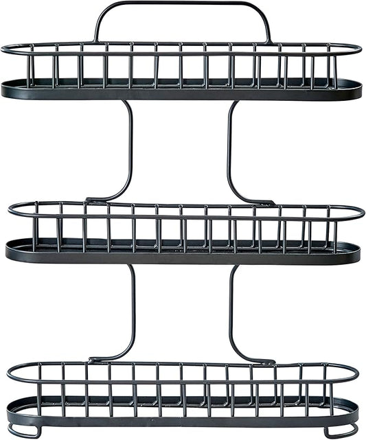 Spectrum Yumi 3-Tier Spice Rack (Black) | Dining Table & Kitchen Counter Organizer, Modern Spice Rack Stand | Yumi Collection