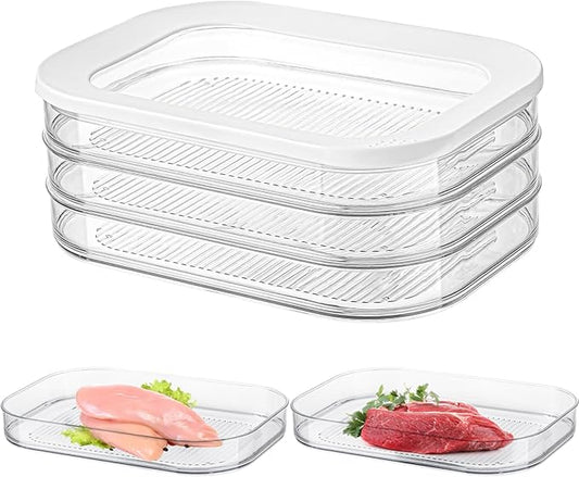 Deli Meat Container Fridge With Lids for Cold Cuts, Lunch Meats, Salami - Meal Prep Containers, BPA-Free 16 oz Square for Lunch Meat