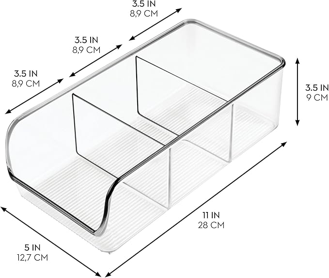 InterDesign Linus Kitchen, Pantry, Refrigerator, Freezer Storage Container, Clear