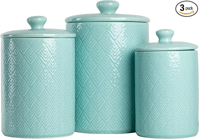 10 Strawberry Street Kitchen Canister, 3 Piece Set, Marquis Blue