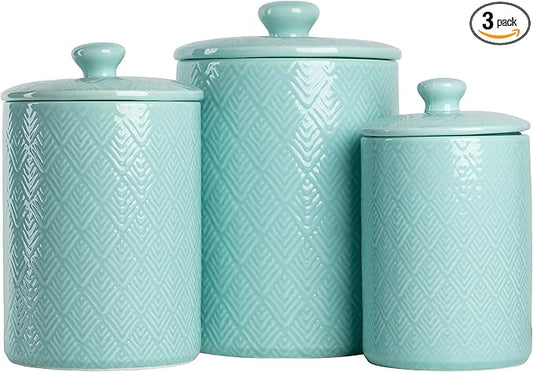 10 Strawberry Street Kitchen Canister, 3 Piece Set, Marquis Blue