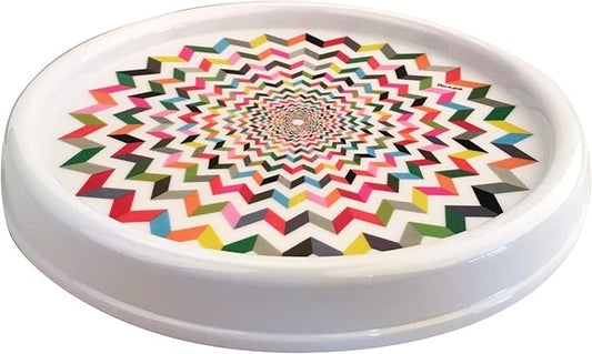French Bull Lazy Susan Round Rotating Melamine Kitchen Pantry Cabinet Tableware Organizer-Platter, Turntable, Serving, 11-inch, Ziggy