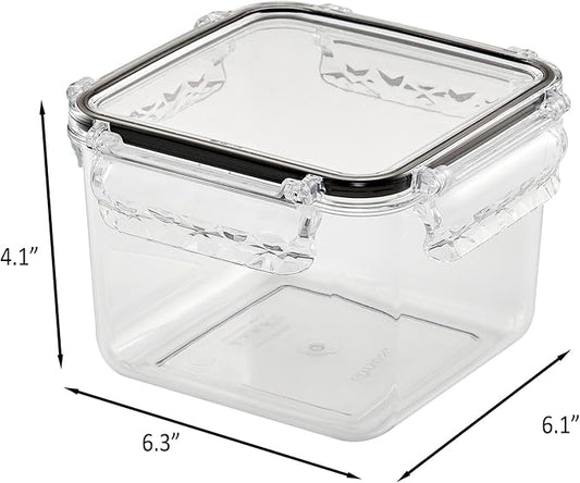 Airtight Food Storage Container With Lid (47.3oz) BPA-Free | Meal Prep | Microwave, Freezer and Dishwasher Safe Leak-Proof | Kitchen Fridge Organizer Boxes | lids airtight sealing