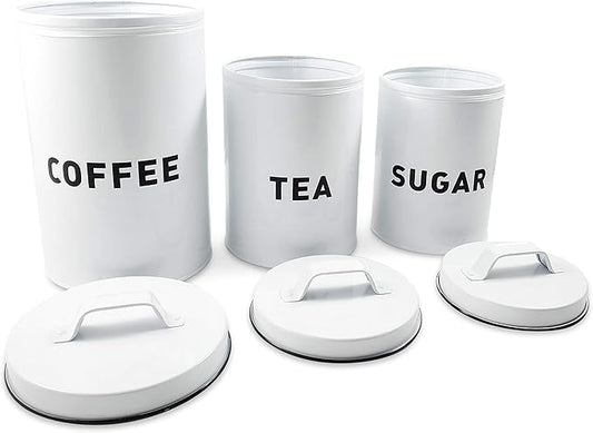 Metal Storage Canisters and Containers for Home and Kitchen Organization, Function, and Decor (Canister Set)