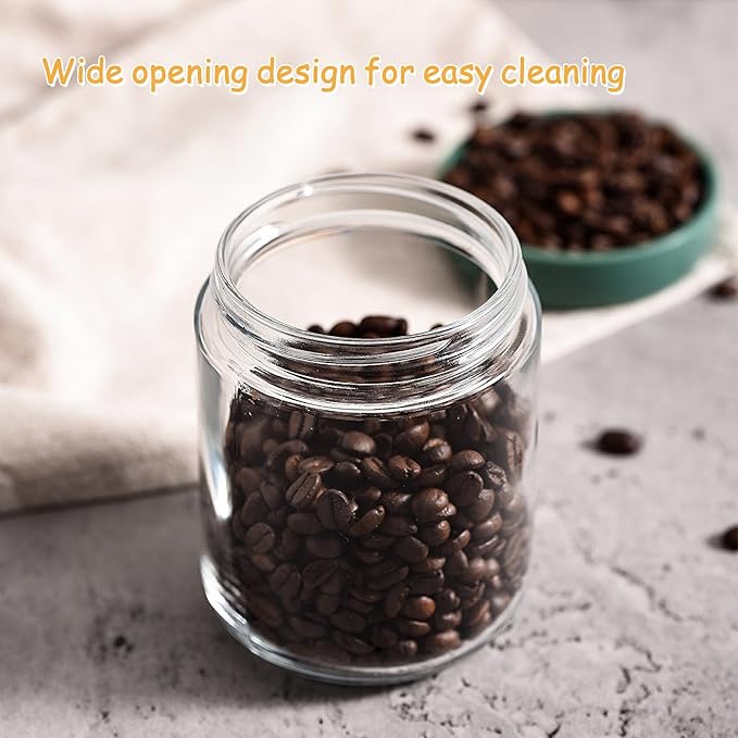 Small Glass Containers With Lids,Overnight Oats Jars,15.2oz Condiment Salad Dressing Sauce Meal Prep Containers, Chia Pudding jars with lids.Yogurt container (15.2oz-2 Pack-Beige)