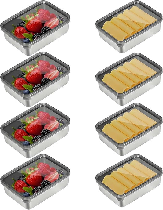 Cheese Container for Refrigerator,Fridge Storage Container,Deli Container with Lid,Bacon Container for Fridge,Bacon holder for Refrigerator,304SS Bacon Storage Container