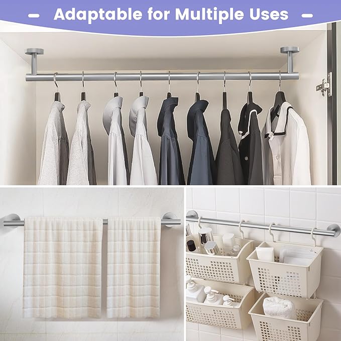 YACVCL 10 Pieces Brushed Nickel Bathroom Hardware Accessories Set, 27.5 Inch Towel Bar Set SUS304 Stainless Steel Towel Holder Set for Bathroom,Wall Mounted Towel Rack Set