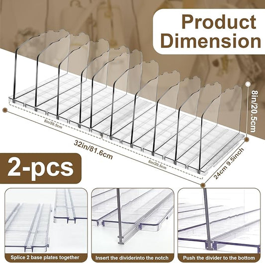 VERONLY 2-Pack Purse Organizer: Adjustable Closet Organizer and Storage, 10-Layer Acrylic Shelf Dividers for Closet Organization – Handbag & Bag Organizers, Ideal Gifts for Moms and Girlfriends