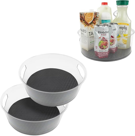 Spectrum Lazy Susan Organizer, Hexa Round Large (2-Pack) - Lazy Susan Turntable for Cabinet, Refrigerator, Pantry, Table, & Shelf - Rotating & Spinning Pantry Organization & Storage for Fridge