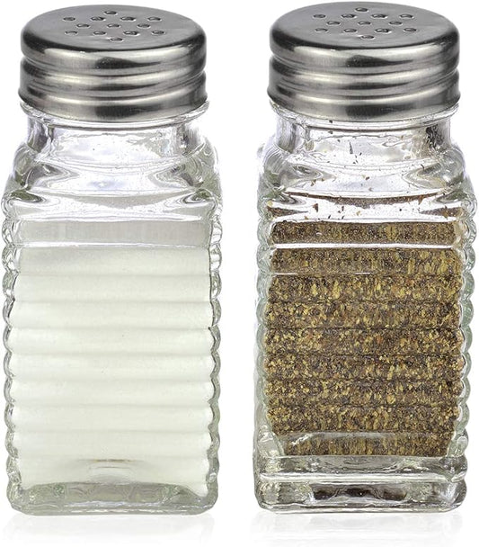 Salt and Pepper Glass Shakers Set Spice Jar (Modern)