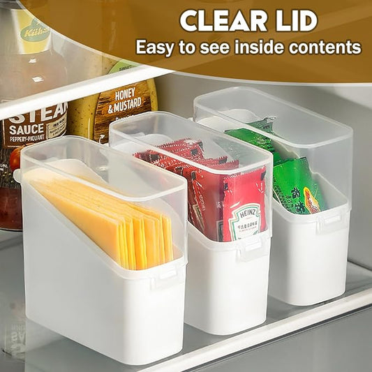 PARBEE Sliced Cheese Container for Fridge, 2 Pack Airtight Clear Slice Holder to Keep Cheese Fresh Longer