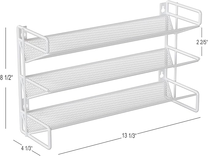 GONGSHI 3 Tier Spice Rack Organizer with 21 Empty Spice Jars, 386 Spice Labels, pen and Funnel Set for Countertop Cabinet Pantry or Wall Door Mount - White