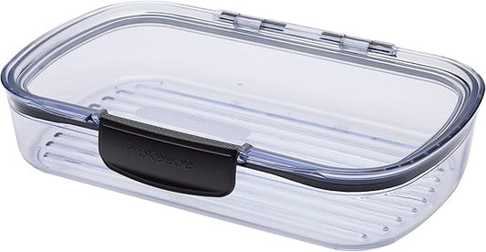 Progressive Prokeeper + Deli Storage Set: Air-Tight Silicone Sealed Containers w Grooved Bottom, Dry Erase Lid, BPA-Free, Stackable, Keeps Meats & Cheeses Fresh Longer, PKS-700C Deli 1.65L