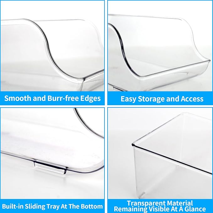 2 Pack Soda Can Organizer, Refrigerator Beverage Organizer with Sliding Tray, Suitable for Refrigerator/Cabinet/Countertop Soda Can Organizer. (2 PACK)