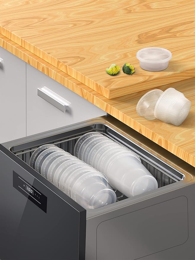 TashiBox [8oz-40 Sets Plastic Containers with Airtight Lids, Food Storage Containers, Deli, Slime, Soup, Meal Prep Containers | BPA Free | Stackable | Leakproof | Microwave/Dishwasher/Freezer Safe