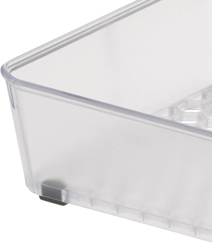 Spectrum HEXA In-Drawer Organizers Set of 4 (Clear Frost) - Drawer Storage for Bathroom, Jewelry, Makeup, Desk, Kitchen, Office, Utensils & More / Easy-to-Clean Trays