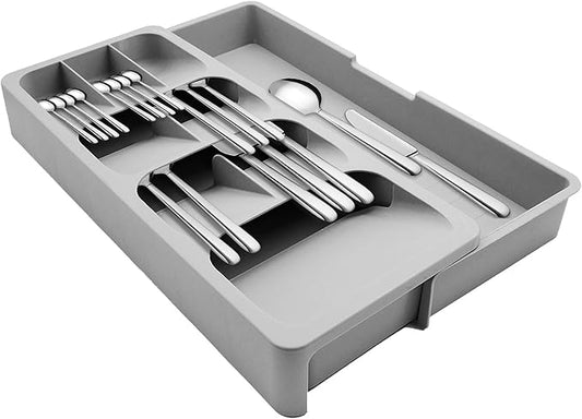 Kitchen DrawerStore Expandable Set，Expandable Plastic Kitchen Cabinet Drawer Storage Organizer Tray - for Storing Organizing Cutlery, Spoons, Cooking Utensils, Gadgets
