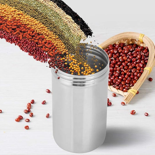 Sealed Storage Jar, Stainless Steel Tea Coffee Beans Storage Container Portable Food Storage Jar with Lid for Indoor Outdoor Travel Camping Picnic (Small / 275ml)