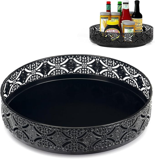 ZUMELER Lazy Susan Organizers 2 Pack 10+12 Inch Turntable Rack For Cabinet, Pantry And Storage, Kitchen, Fridge, Bathroom Makeup Vanity Countertop, Under Sink Organizing, Spice Rack Metal
