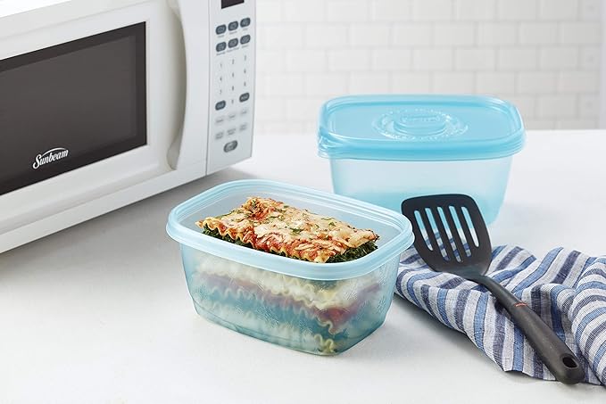 Gladware Freezerware Food Storage Containers, Large Rectangle Holds 64 Ounces of Food, 2 Count Set | Freezer Safe Containers to Store Food and Preserve Freshness | 6 Pack ( 12 Containers Total)