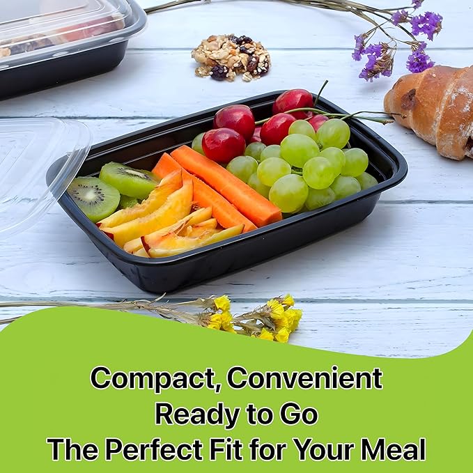 Meal Prep Containers [10 Set] 28 oz with Lids, 1 compartment, Stackable, Reusable, Leakproof, Food Safe, Microwave, Freezer & Dishwasher Safe for Food Prep Storage Bento Box (10 Set, 28 oz)