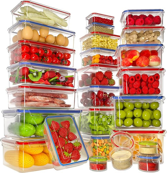 52-Piece Large Food Storage Containers with Lids Airtight, Health Material 85oz Leakproof Reusable Plastic Storage Containers, for Lunch, Meal Prep, and Leftovers, Kitchen Organizer, Freezer Container