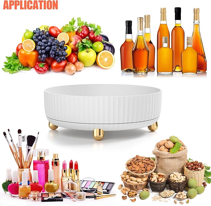 Lazy Susan Rotating Organizer - Perfume, Makeup, Skincare Vanity Tray - Turntable for Cabinet, Pantry, Fridge, Countertop, Bathroom