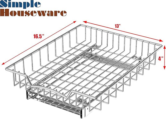 Simple Houseware Under Cabinet Pull Out Sliding Shelf Drawer Organizer, 17" D x 13" W