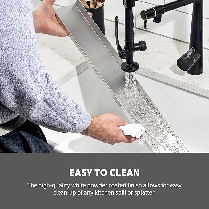 StoveShelf Deluxe 30" Length White Magnetic Shelf for Kitchen Stove - Extra Strength Double Magnets - Kitchen Storage Solution with Zero Installation - Over Stove Spice Rack Organizer