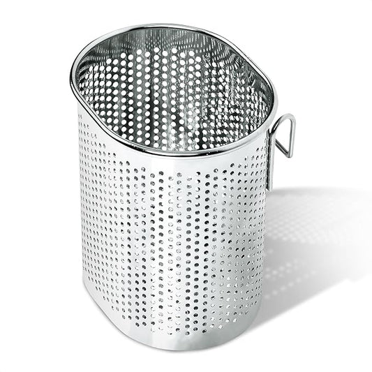Perforated Stainless Steel Chopstick Holder – Drying Basket for Chopsticks & Utensils, Compact Oval Design with Hook for Kitchen Organization, Easy Storage and Utensil Drying, Sturdy & Dishwasher Safe