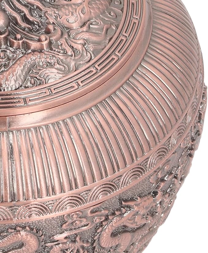 Fockety Tea Canister, Vintage Alloy China Storage, China Dragon Airtight Design Tea Bag Canister, Decorative Loose Tea Storage Container Multipurpose Tea Jar for Kitchen Cabinet