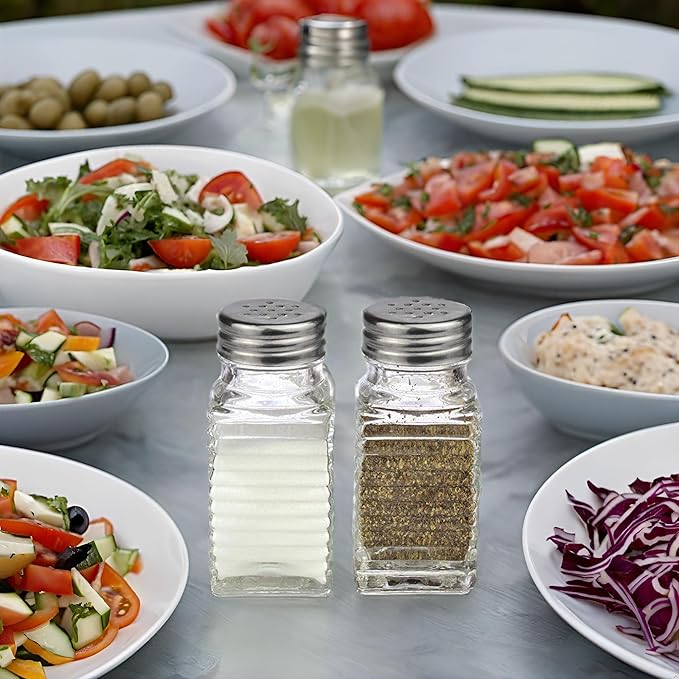 Salt and Pepper Glass Shakers Set Spice Jar (Modern)