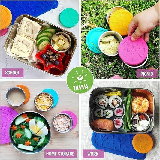 3 X 1.7oz Condiment Cups with Lids - Leakproof w/Silicone Lids - BPA Free - Dishwasher & Freezer Safe - Reusable Salad Dressing Container To Go - Sauce & Dip Cup for Lunchbox, Meal Prep