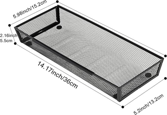 ihomecooker Mesh Tray Silverware Drawer Organizer Utensil Cutlery Tray Office Supplies Organizer for Flatware, Knives,Home,Office, School,Bedroom 15X6'' Black