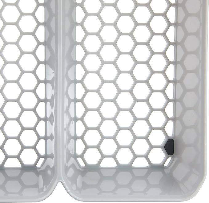 Spectrum Diversified Hexa Drawer Organizer Tray Modern Kitchen Cutlery, Utensil, Silverware Holder Caddy, 6 Dividers Cabinet Storage, 13 x 16, Stone Gray