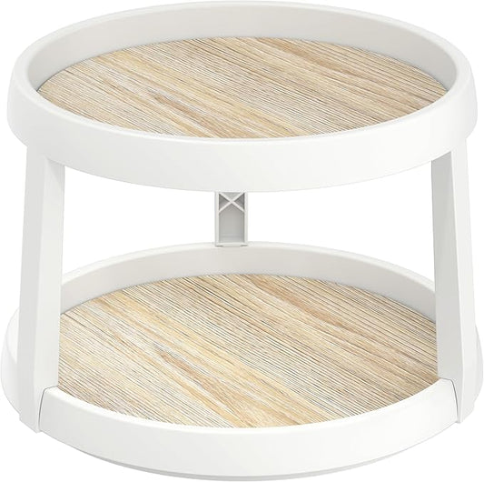 Simple Houseware 2 Tier Turntable Lazy Susan Multifunctional Organizer, Maple