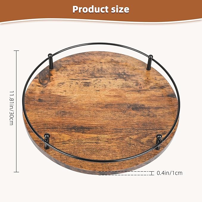 Single Tier Lazy Susan Spice Rack Organizer, 12-Inch Wooden Rotating Turntable for Compact Countertop Cabinet Storage, 360 Degree Non Slip Spice Carousel, Kitchen and Bathroom Decor Easy Clean