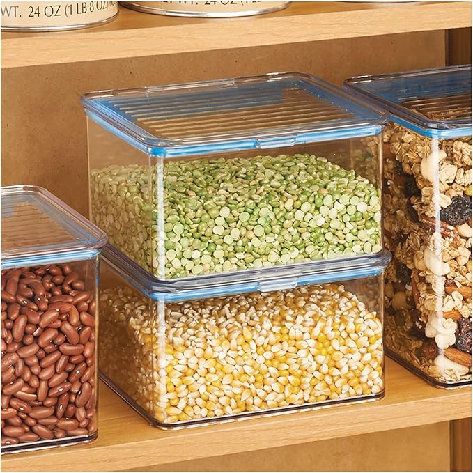 iDesign Small Food Storage Box with Airtight Seal for Kitchen or Pantry Storage - Set of 2 - Clear